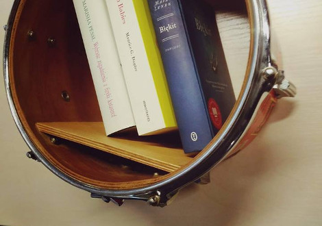 A recycled snare drum